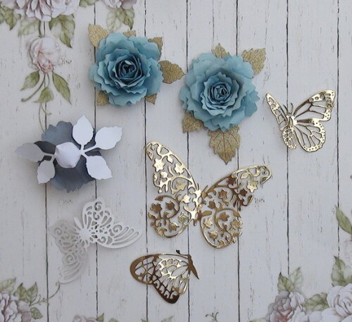 Flores e Borboletas para Topper de Bolo