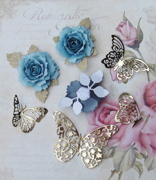 Flores e Borboletas para Topper de Bolo