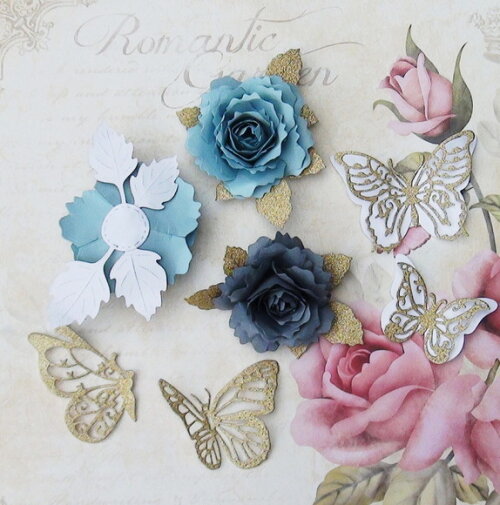 Flores e Borboletas para Topper de Bolo