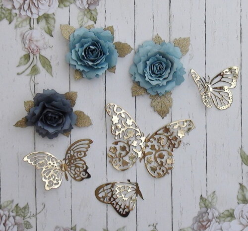 Flores e Borboletas para Topper de Bolo