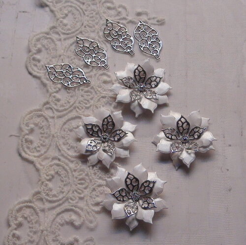 Flores e Folhas em 3d - 08 un