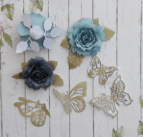 Flores e Borboletas para Topper de Bolo
