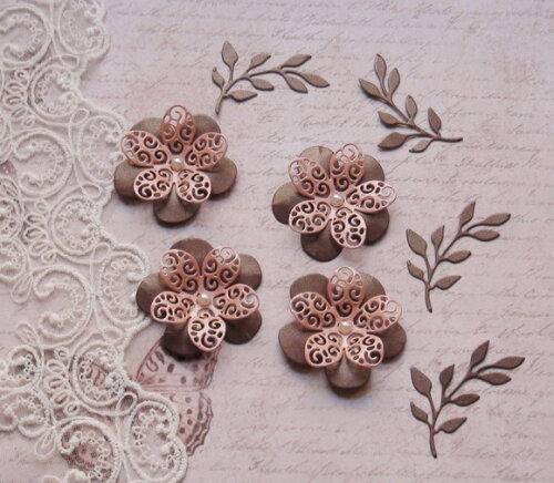 Flores e Folhas para Scrap 3d - 8 un