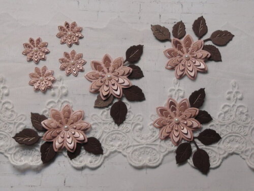 Flores e Folhas para Scrapbook 3d - 12 Un.
