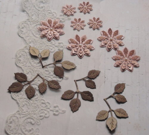 Flores e Folhas para Scrapbook 3d - 12 Un.