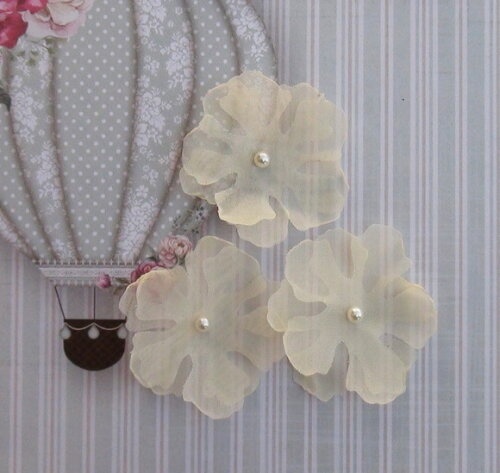 Flores em 3d - Organza - 10 un