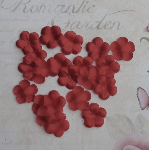 Flores em Cetim 3d - Vermelha -30 un