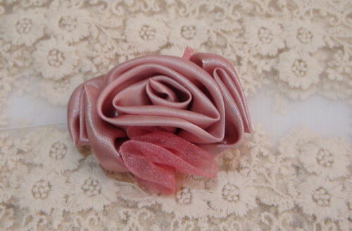 Flores em Cetim e Organza - 2 un - Nude