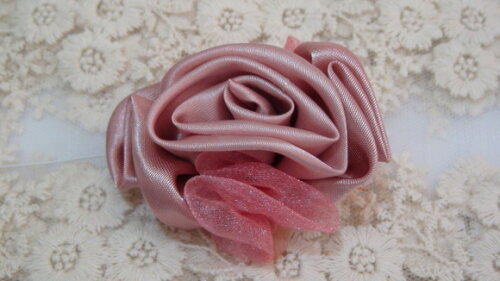 Flores em Cetim e Organza - 2 un - Nude