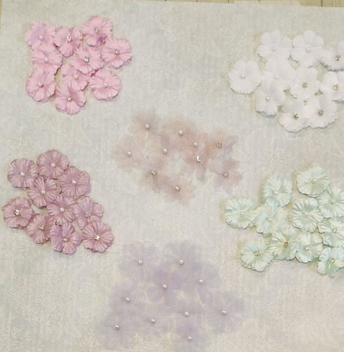 Flores em Cetim e Organza - 60 un