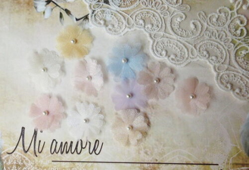 Flores em Organza 3d -3,0 cm - 10 Un.