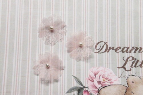 Flores em Organza Rosa - 3cm - 30 un