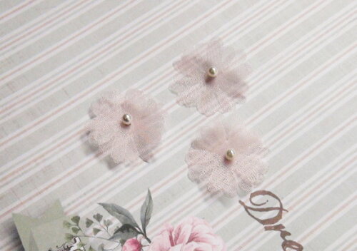 Flores em Organza Rosa - 3cm - 30 un