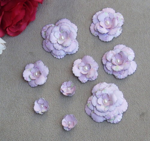 Flores para Scrapbooking - 09 Unidades.