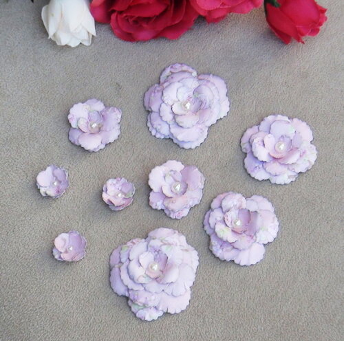 Flores para Scrapbooking - 09 Unidades.