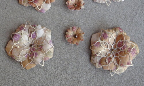 Flores para Scrapbooking - 7 Unidades.