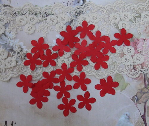 Pétalas de Flor em Cetim - Vermelha - 3,0 cm - 25 un