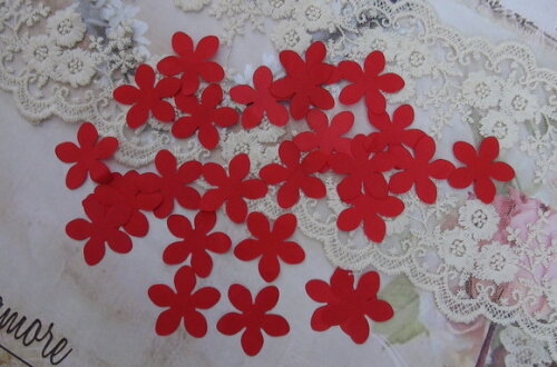 Pétalas de Flor em Cetim - Vermelha - 3,0 cm - 25 un