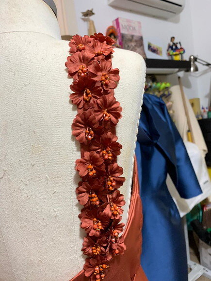 Pétalas de Flores em Cetim 3d - 30 un . - Rose Queimado