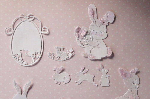 Recortes em Papel Cartão - Coelhos - 12 un