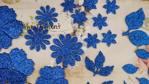 Recortes em Eva Gliter Azul - 38 un