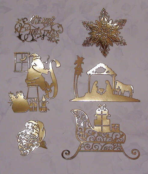 Recortes em Papel Cartão Dourado - 250gr - 06 un