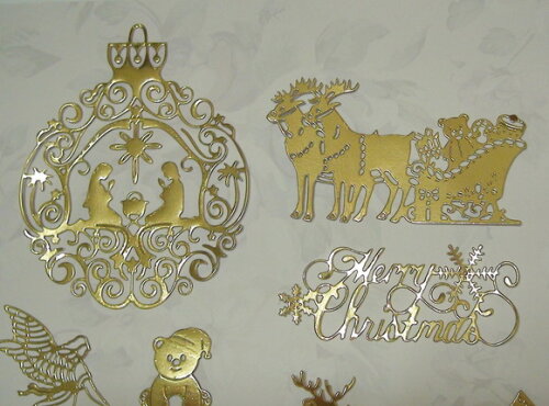 Recortes em Papel Cartão Dourado -natal 250gr - 06 un