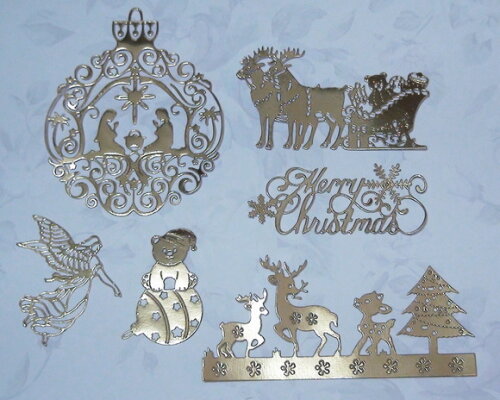 Recortes em Papel Cartão Dourado -natal 250gr - 06 un