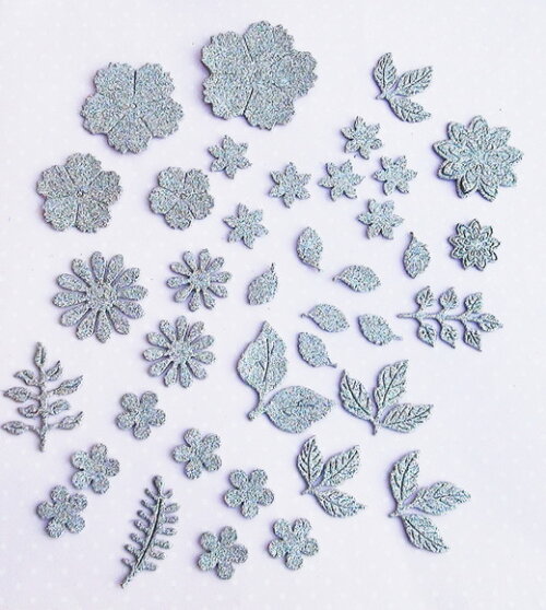 Recortes Flores e Folhas Eva Gliter- 38 un