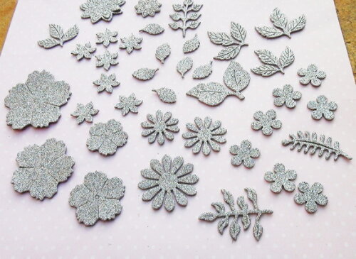 Recortes Flores e Folhas Eva Gliter- 38 un