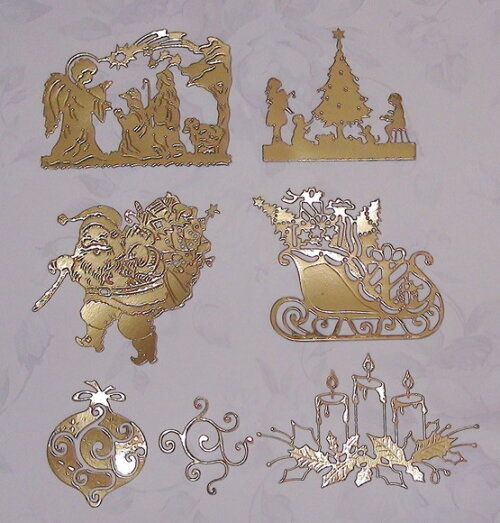 Recortes Papel Cartão Dourado 250 Grs - Natal - 6 un