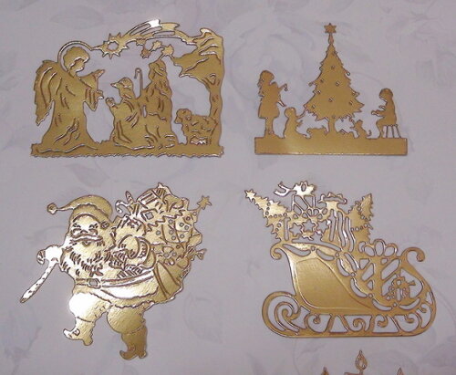 Recortes Papel Cartão Dourado 250 Grs - Natal - 6 un