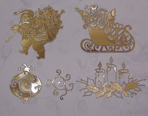 Recortes Papel Cartão Dourado 250 Grs - Natal - 6 un