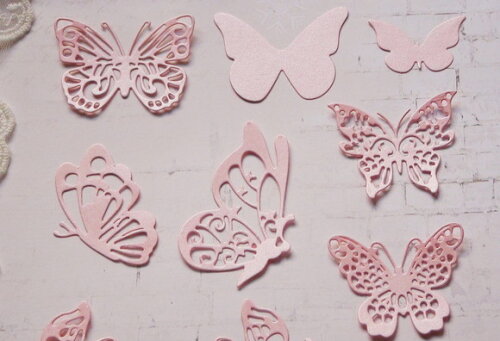 Recortes para Scrapbooking Borboletas - 10 un - Rosa