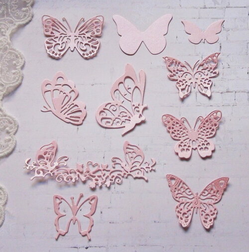 Recortes para Scrapbooking Borboletas - 10 un - Rosa