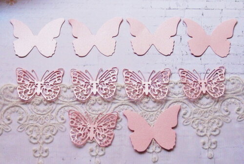 Recortes para Scrapbooking Borboletas - 10 un - Rosa