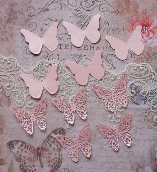 Recortes para Scrapbooking Borboletas - 10 un - Rosa