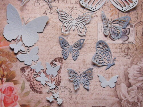 Recortes para Scrapbooking Borboletas Azul Bebe - 09 Un.