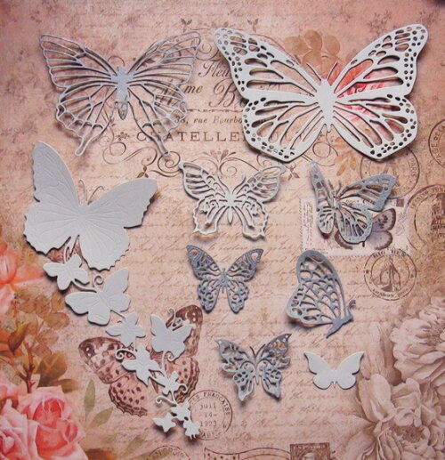 Recortes para Scrapbooking Borboletas Azul Bebe - 09 Un.