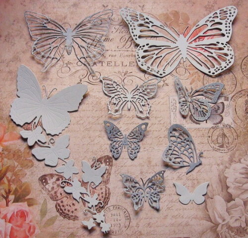 Recortes para Scrapbooking Borboletas Azul Bebe - 09 Un.