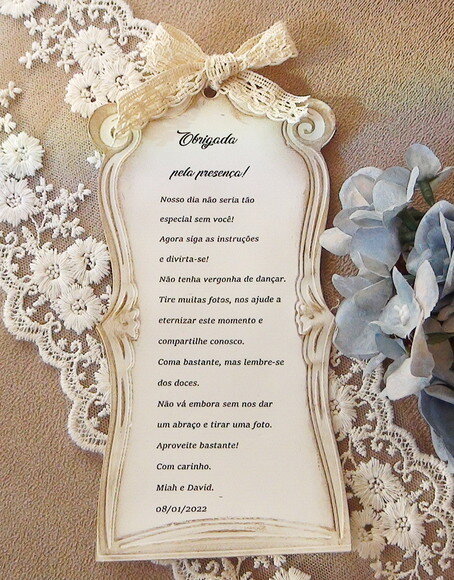 Tag - obrigada pela Presença Casamento - 10 un