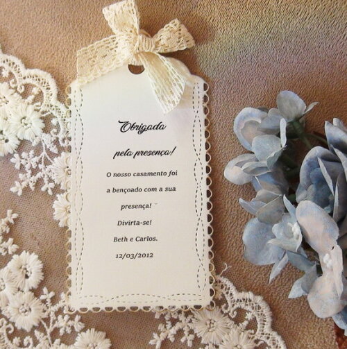 Tag - "obrigada pela Presença" Casamento - 10 un