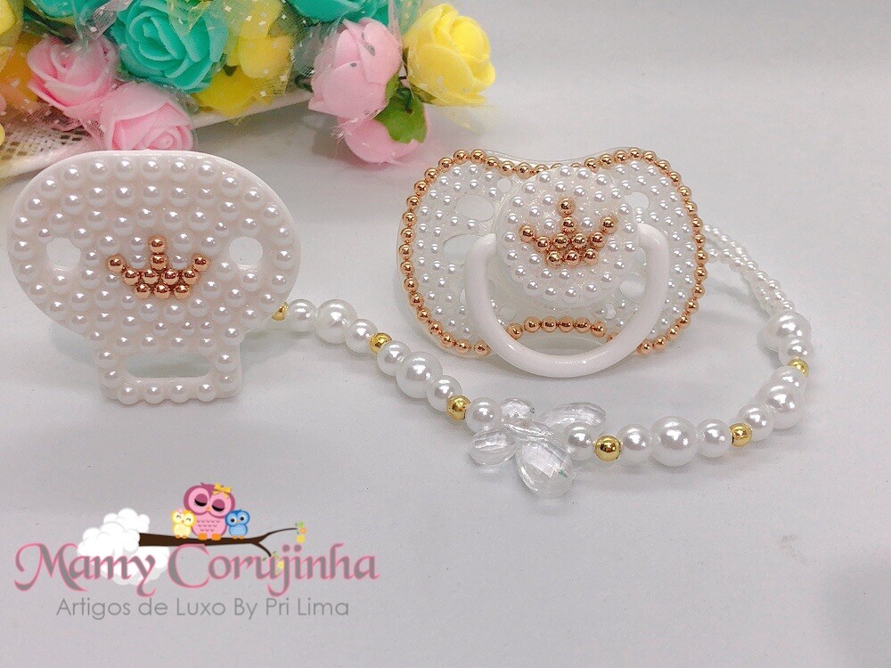 Chupeta Luxo + Prendedor luxo