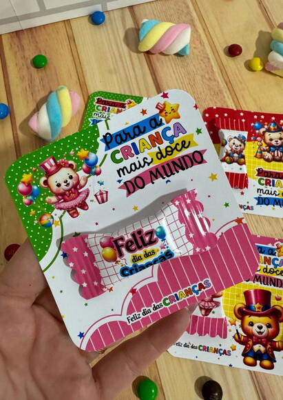 (10 Unidades) Card + Balinha Personalizada