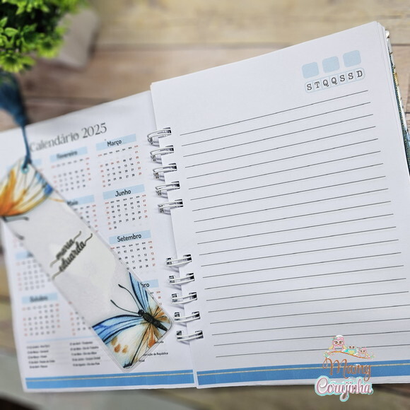 Agenda A5 Borboleta Maria Eduarda com Brinde