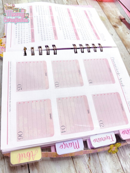 Agenda Personalizada 1 Dia Por Página com Divisória e Brinde