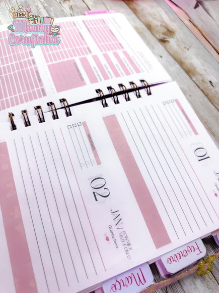 Agenda Personalizada 1 Dia Por Página com Divisória e Brinde