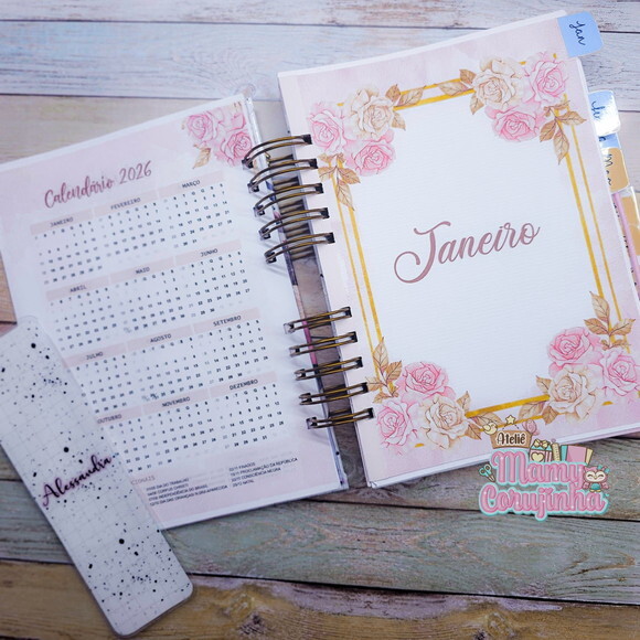 Agenda Personalizada 2 Dia Por Página com Divisória e Brinde