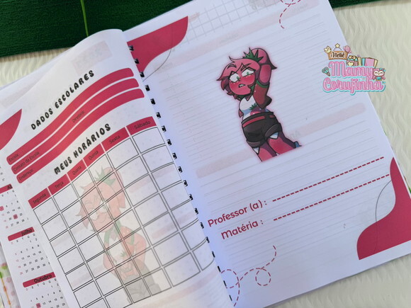Caderno 10 de Matérias- Margo Pink -sem Adesivo- Torajo