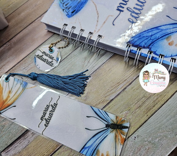 Caderno A5 Borboleta Azul